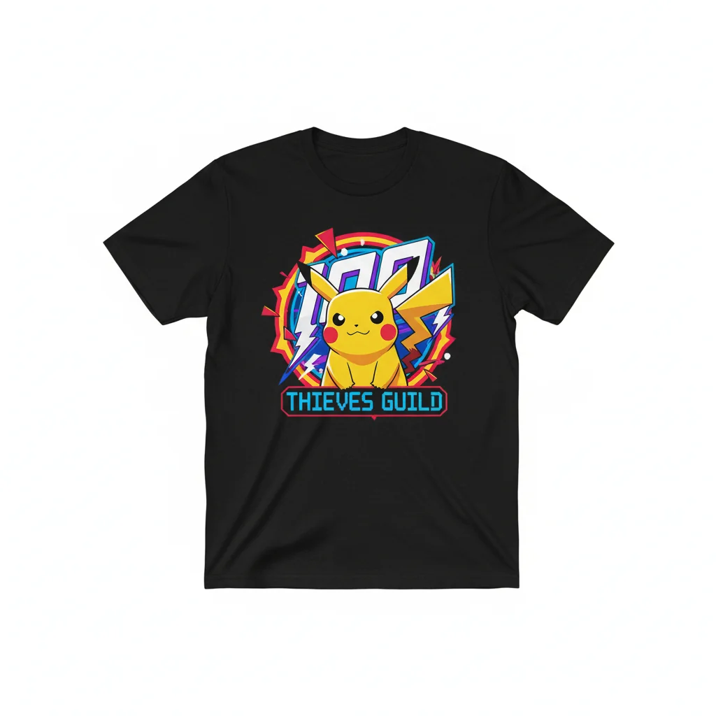 100 Thieves Pikachu Pokemon Unisex Graphic T-Shirt