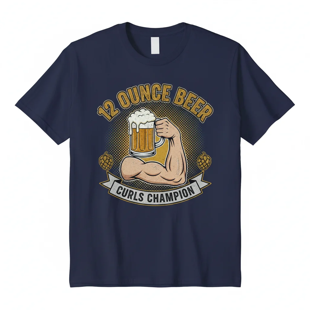 "12 Ounce Beer Curls Champion" - The Essential, Enduring T-Shirt
