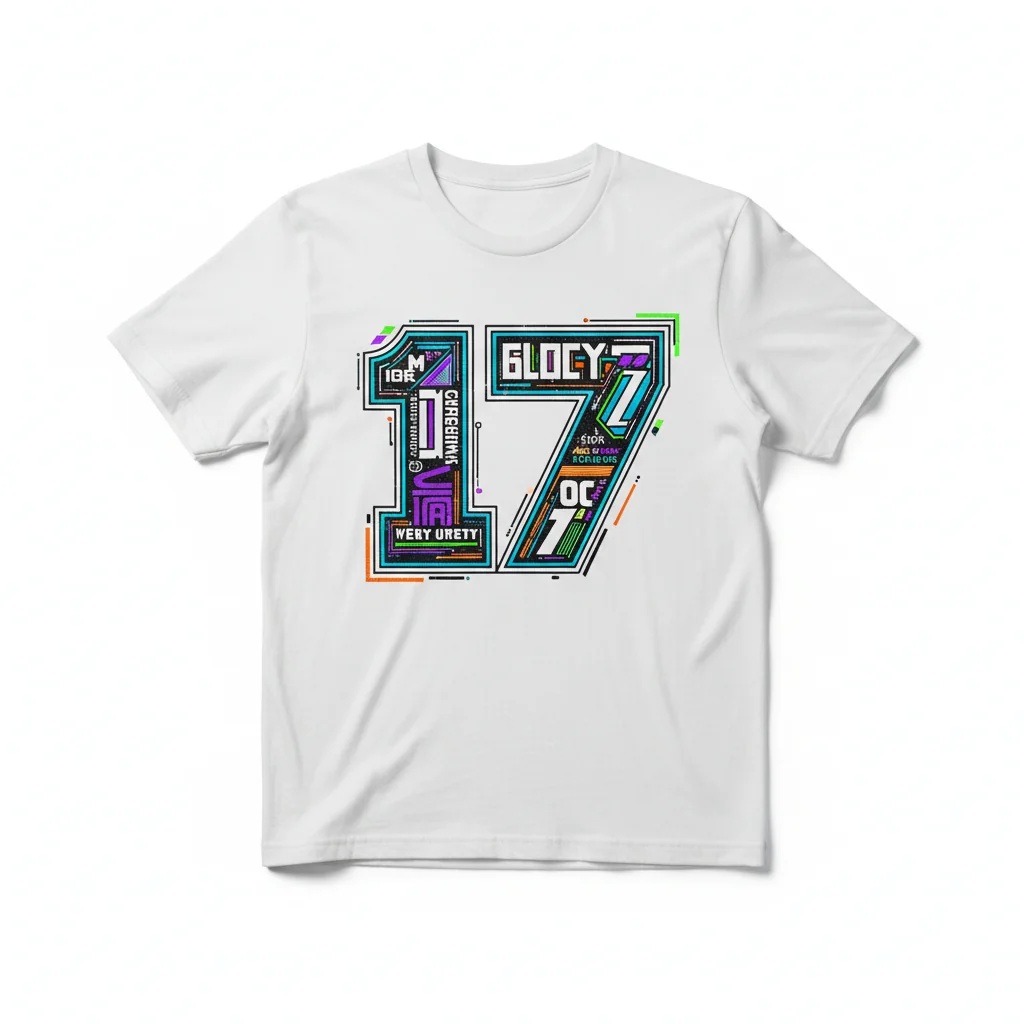 The '17' Artistic Typography Tee | Wearable Art for Creatives