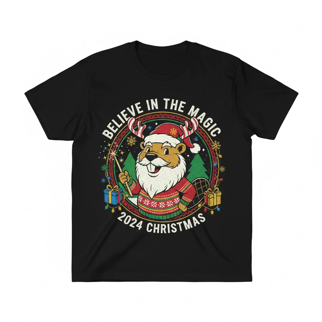 Buc-ee's Christmas 2024 Believe In The Magic Logo T-Shirt - Unisex Adult