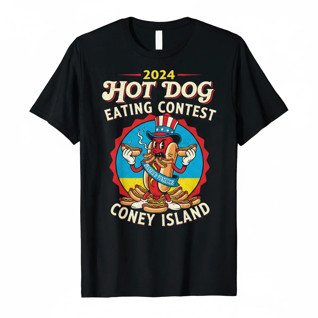 Nathan's Famous 2024 Hot Dog Eating Contest Shirt | Fourth of July Coney Island Tee