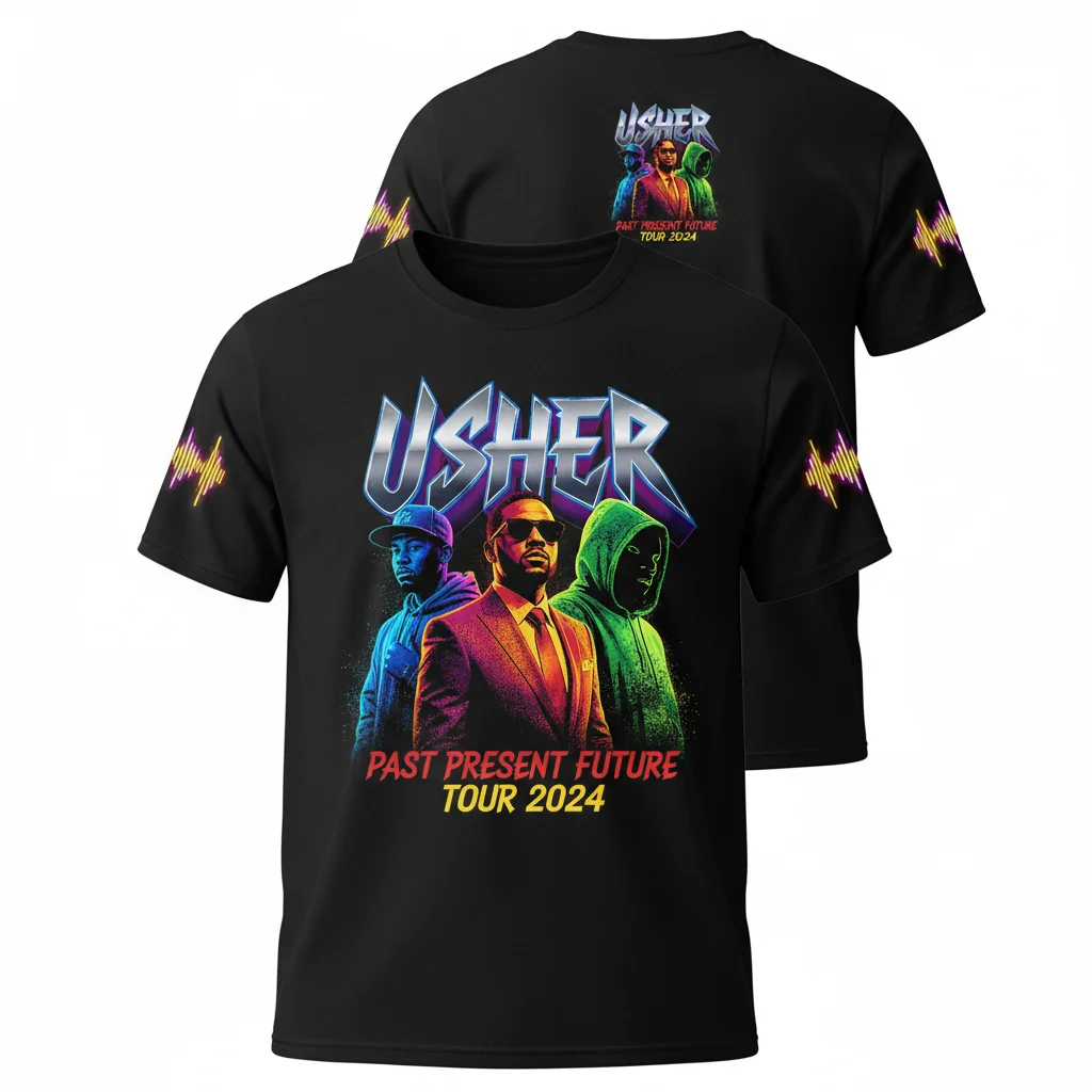 Usher 2024 Past Present Future Tour 3D T-Shirt