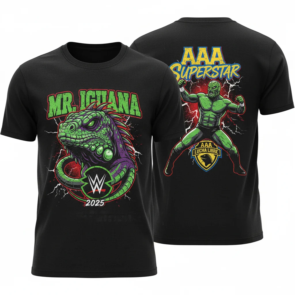 2025 WWE Mr. Iguana AAA Superstar 2-Sided Tee