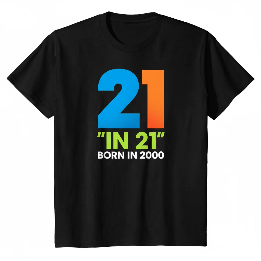 21st Birthday Essentials: Born in 2000 Tee