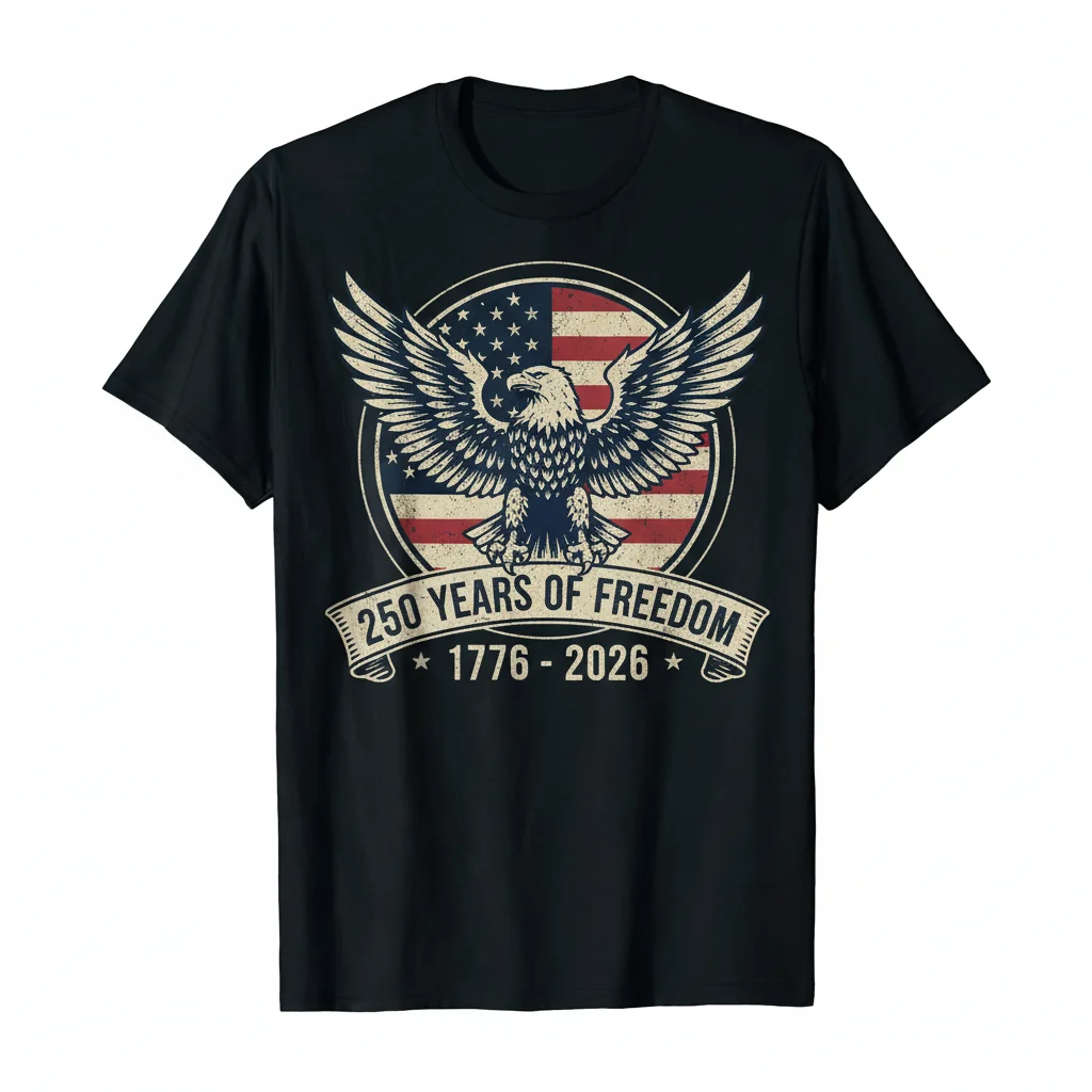 Vintage 1776-2026 USA Flag 250 Years of Freedom Shirt