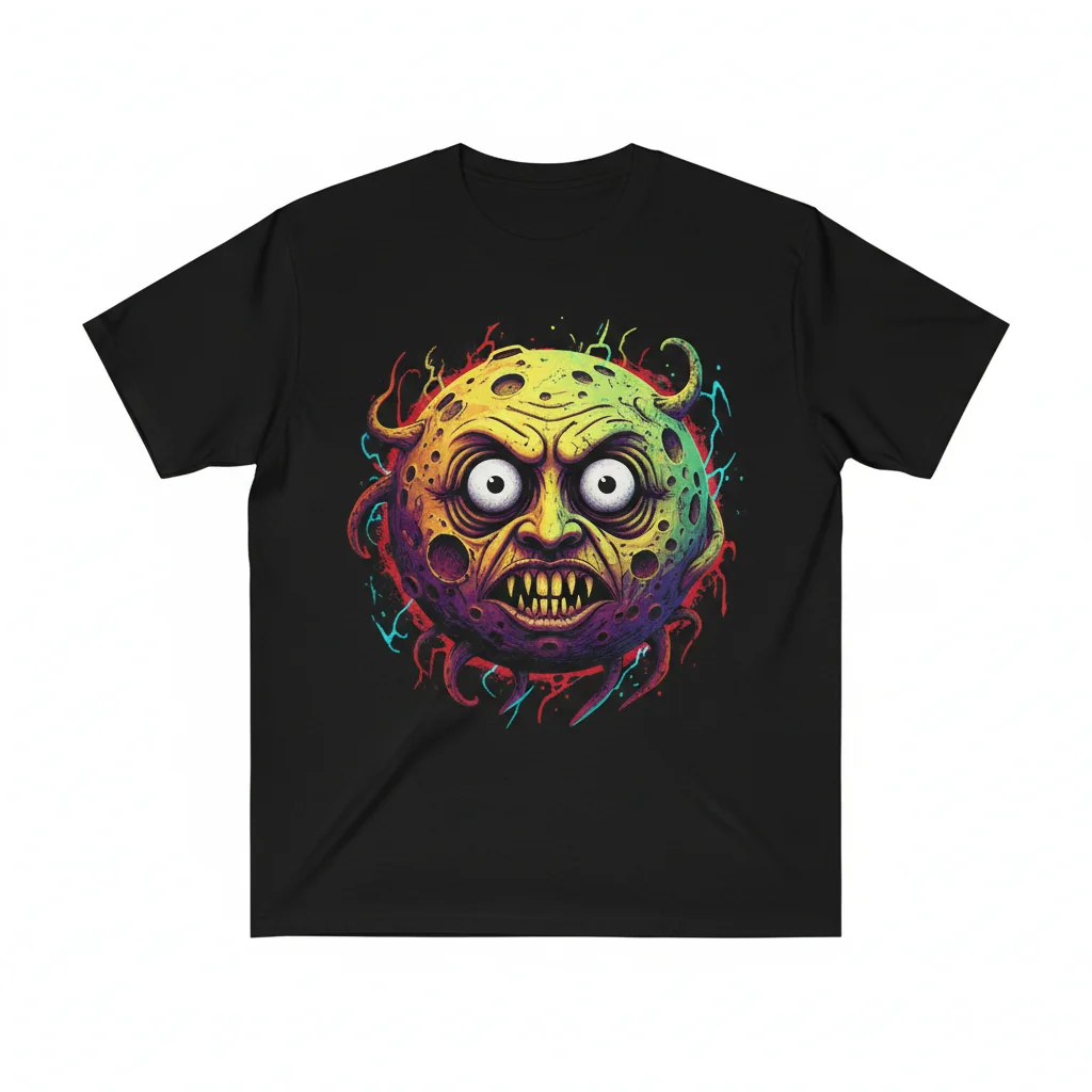 Home 12 3D Creepy Moon Emoji Essential T-Shirt – Durable, Vibrant & Perfect Fit