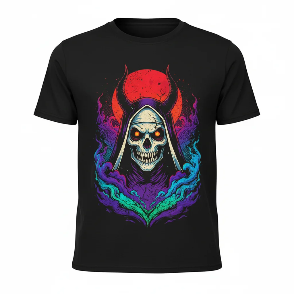 3D Devil & Horror Nun Halloween T-Shirt - Harajuku Style Kids' & Adults'