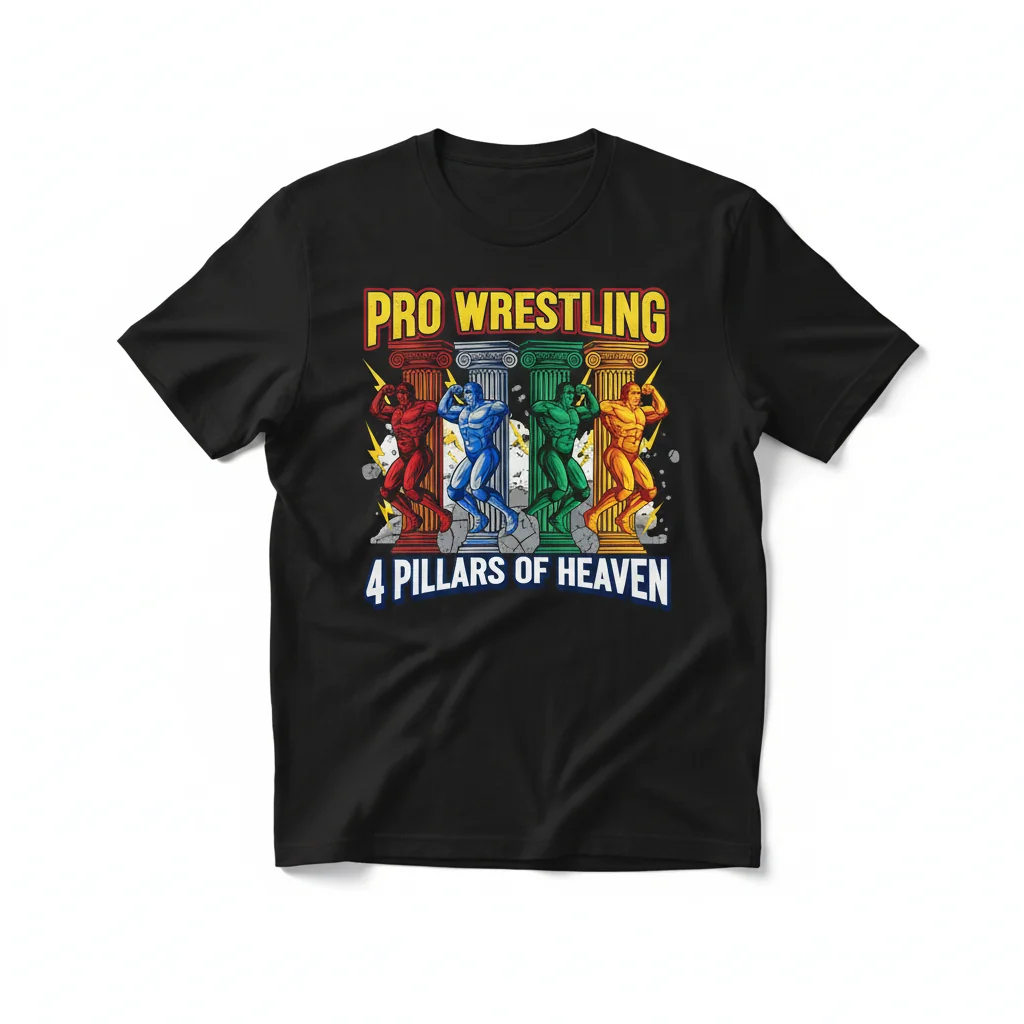 Four Pillars of Heaven Tee | Legendary Pro Wrestling Art Shirt 1 Four Pillars of Heaven Tee | Legendary Pro Wrestling Art Shirt