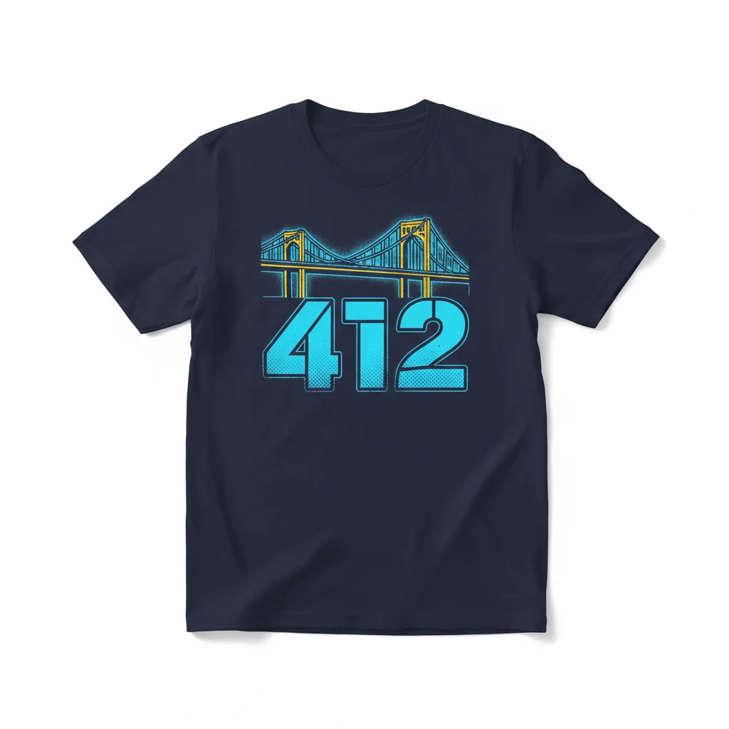 412 Pittsburgh Blue Essential T-Shirt - City Pride Tee