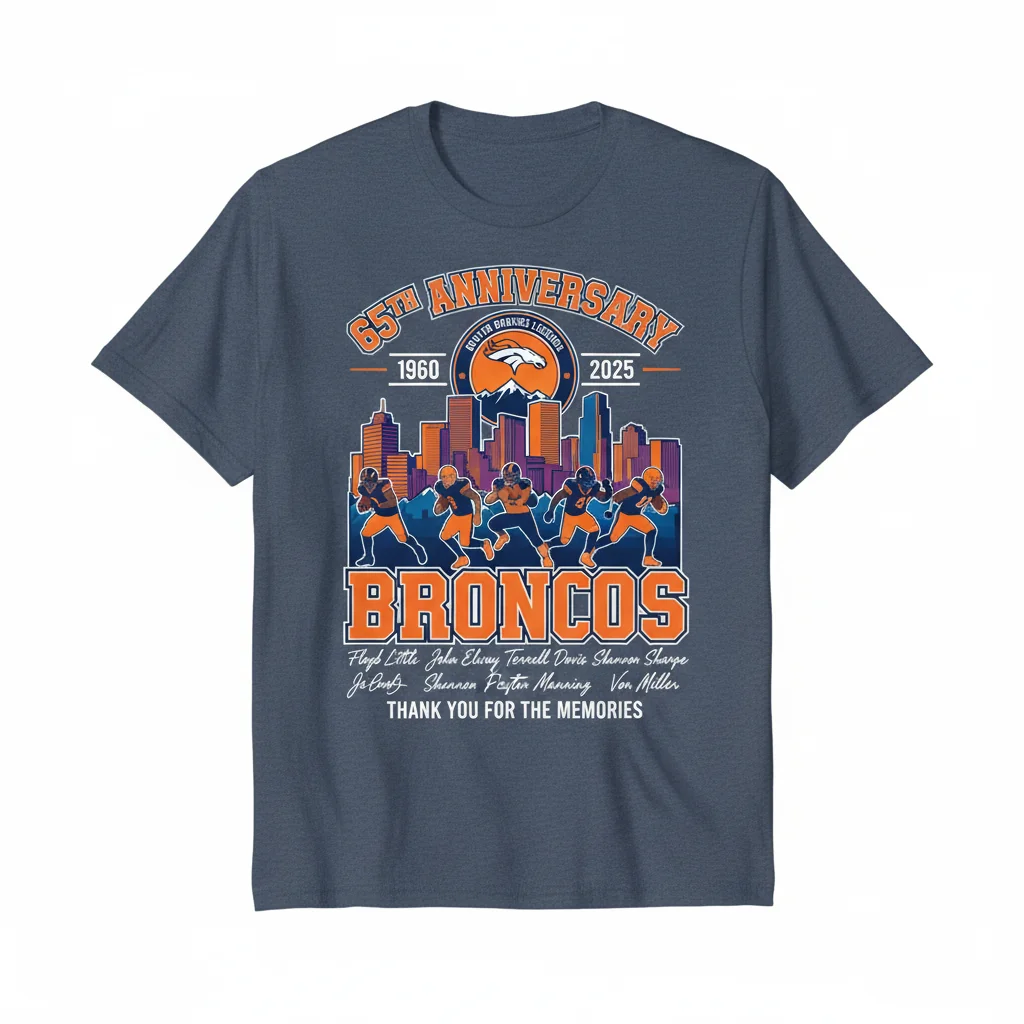 Denver Broncos 65th Anniversary Legends Skyline Shirt (1960-2025)