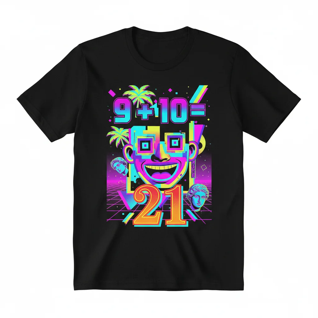 9+10=21 Kid Meme Graphic T-Shirt - Funny Math Problem Tee