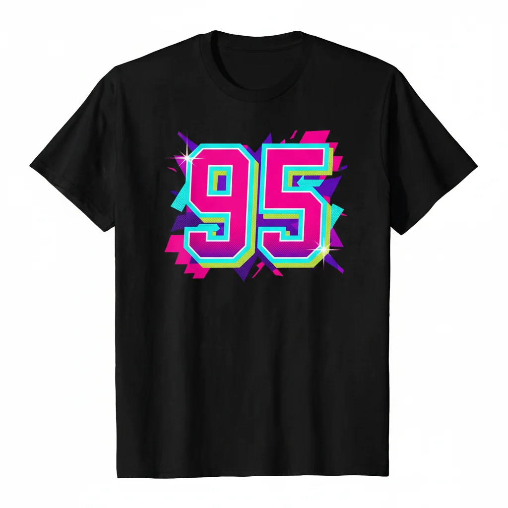 Classic Number 95 Sport Jersey Style Graphic T-Shirt - Premium Ring-Spun Cotton