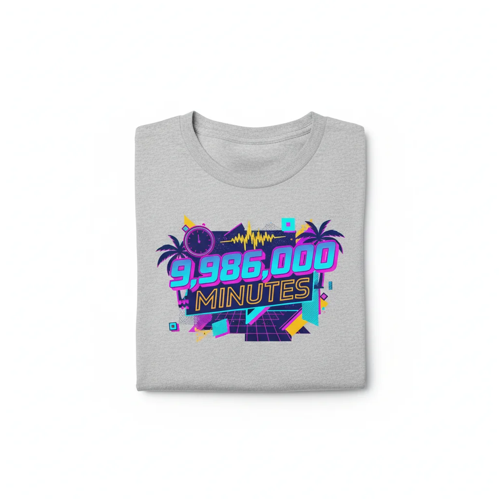 9,986,000 Minutes Essential T-Shirt: Lasting Comfort, Zero Fade