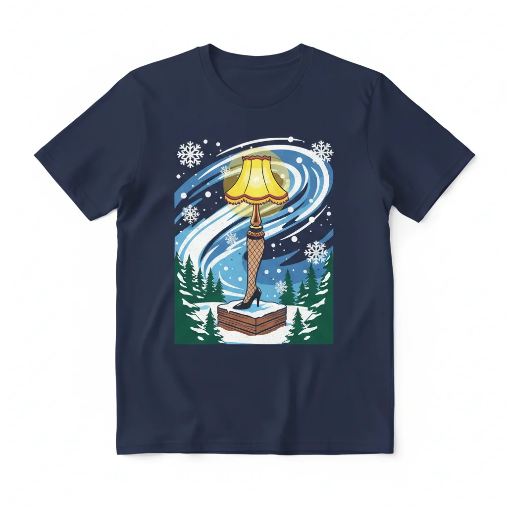 A Christmas Story Leg Lamp Winter Scene Premium T-Shirt – Unrivaled Comfort & Lasting Print