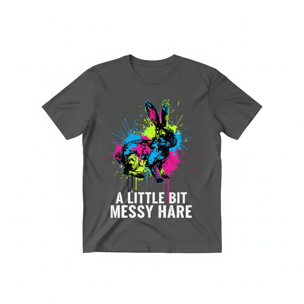 A Little Bit Messy Hare Essential T-Shirt - Unique Animal Art Tee