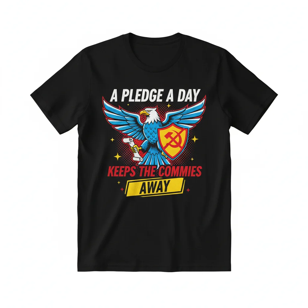 Durable "A Pledge A Day Keeps The Commies Away" Essential T-Shirt – Fade-Resistant & Perfect Fit