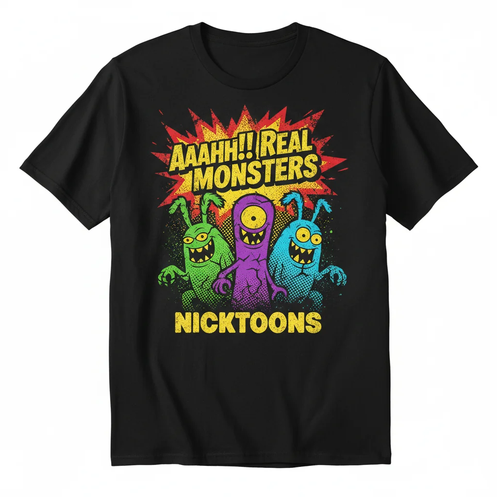 Aaahh!!! Real Monsters Distressed Logo Essential T-Shirt – Classic '90s Cartoon Tee