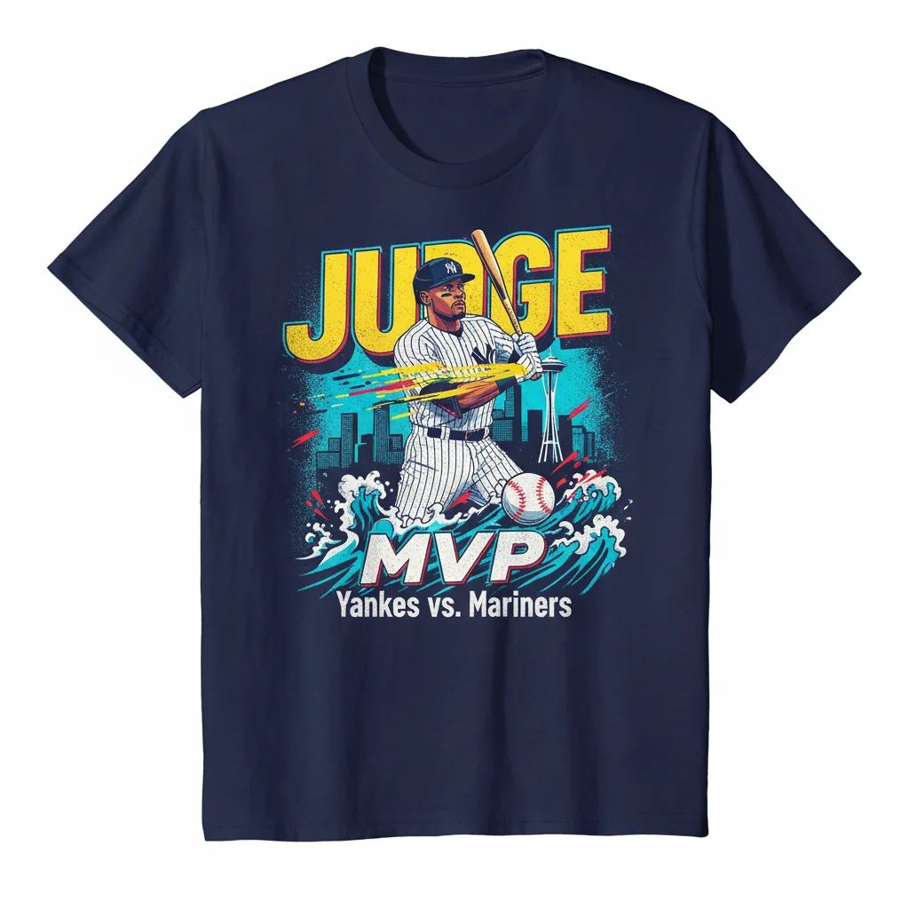 Aaron Judge New York Yankees MVP vs Seattle Mariners T-Shirt - Official MLB Fan Gear