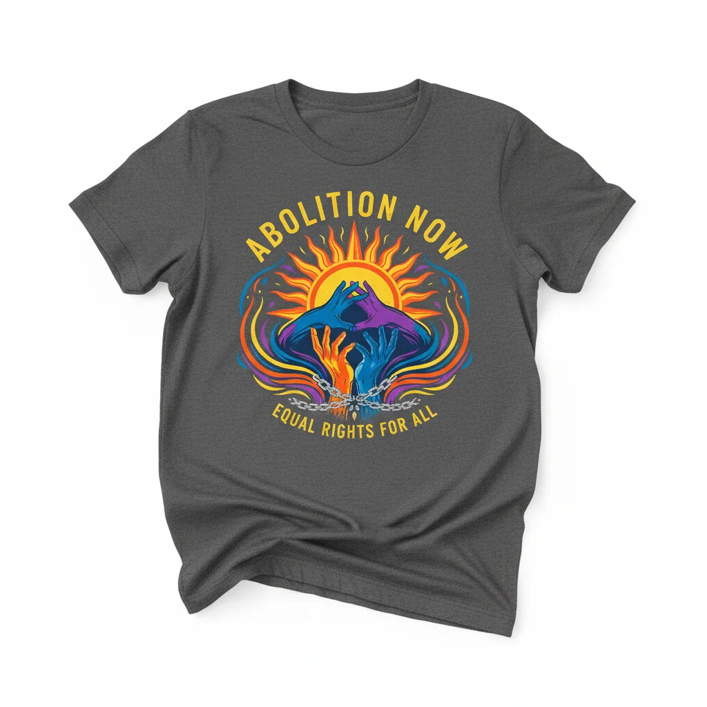 Abolitionist Rising Equal Rights for All Humans T-Shirt - Premium Cotton Tee