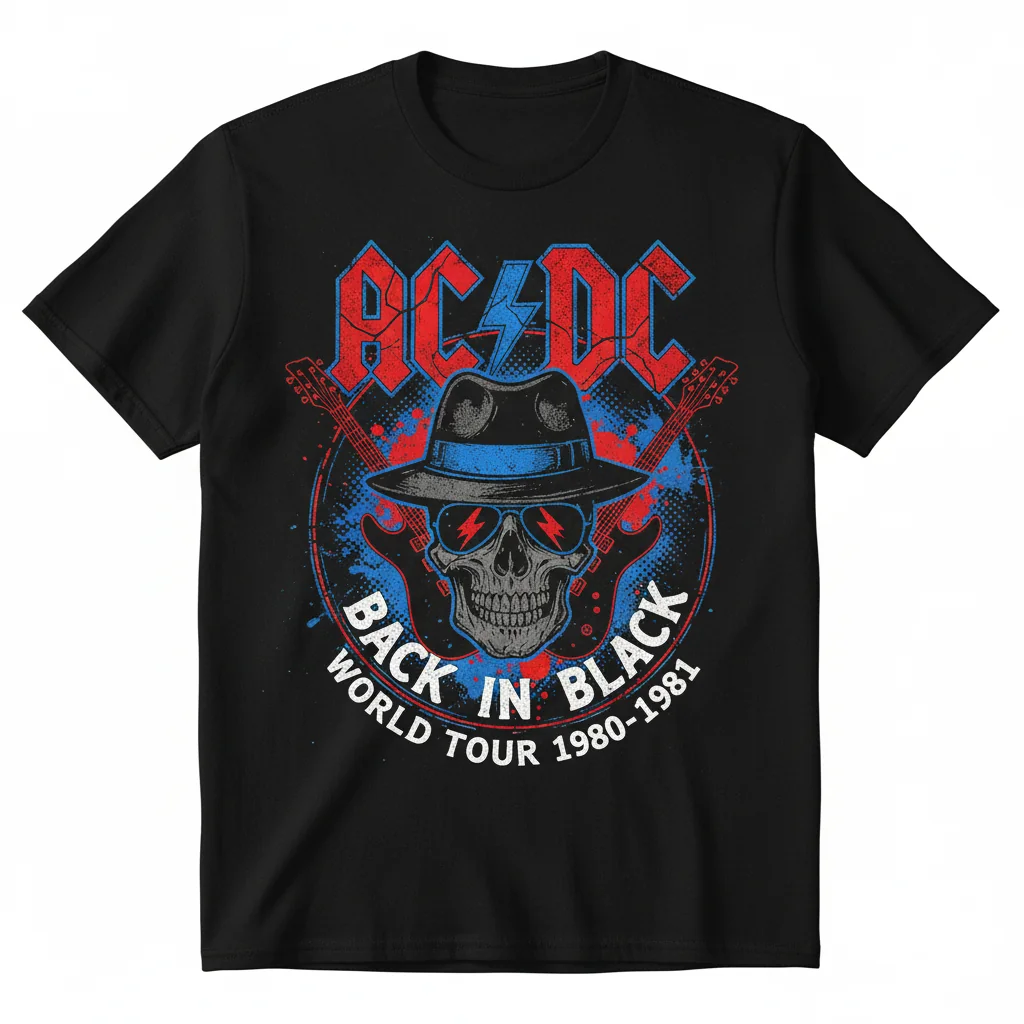 AC/DC Back In Black '80 World Tour Tee