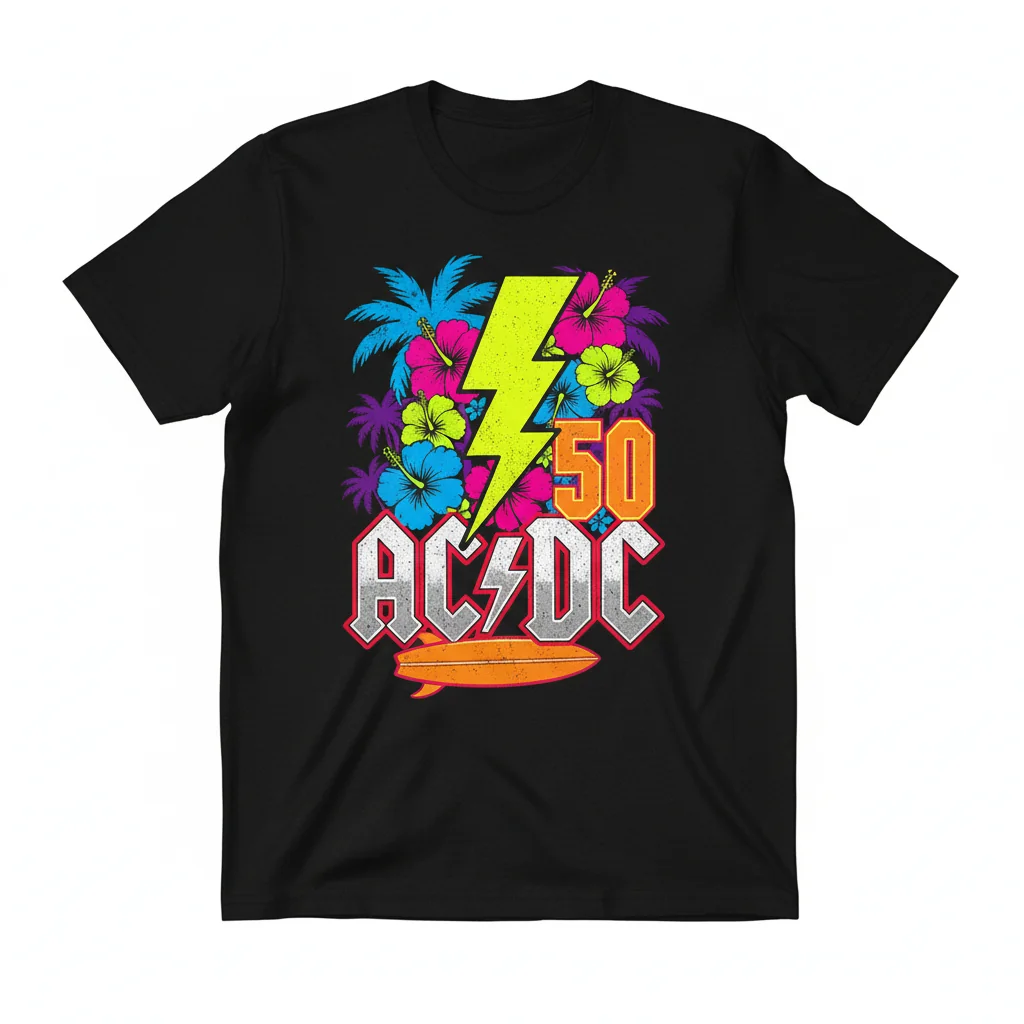 ACDC Fifty Hawaiian Shirt – Classic Rock Aloha Style