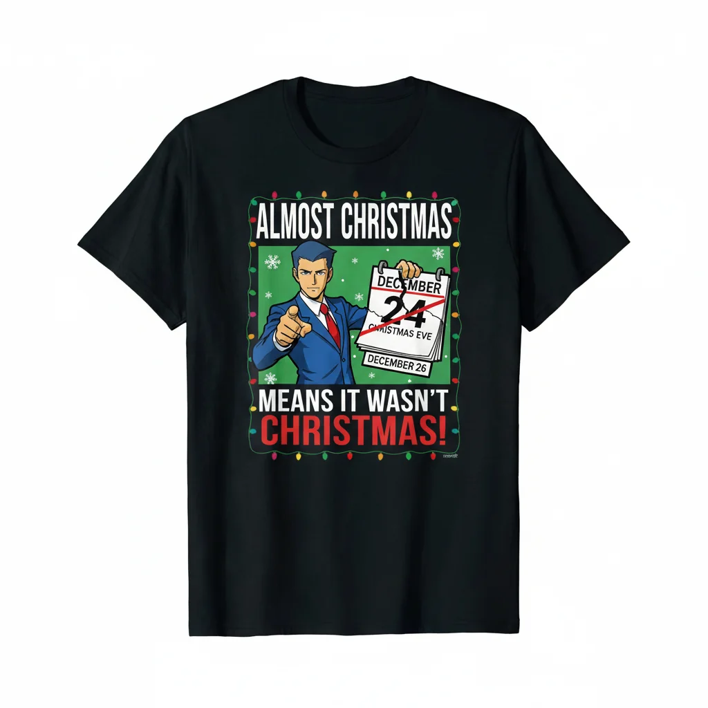 Ace Attorney 'Almost Christmas' Quote Sweater | Funny Holiday Gamer Sweatshirt