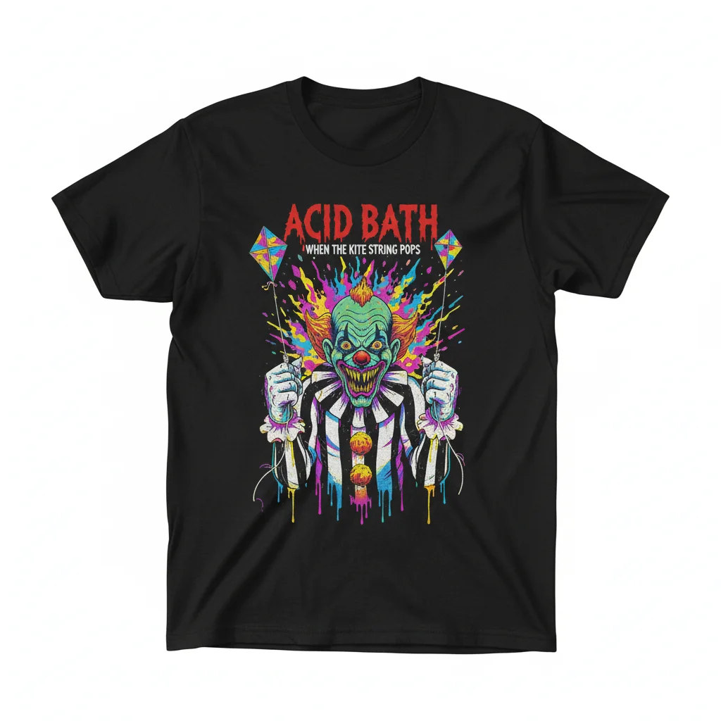 Acid Bath Clown T-Shirt: When the Kite String Pops Graphic Tee