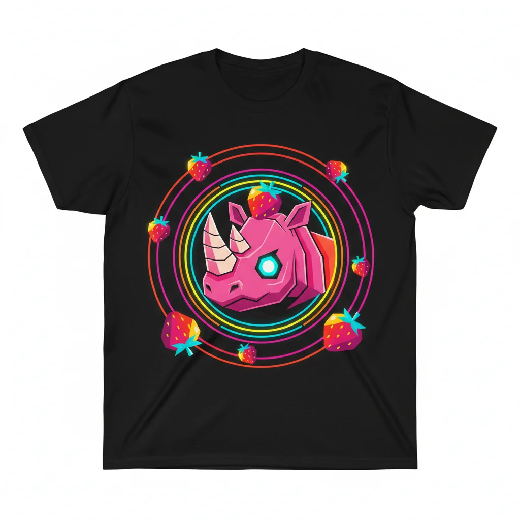 ACNH Pink Merengue Strawberry Rhino Graphic Tee
