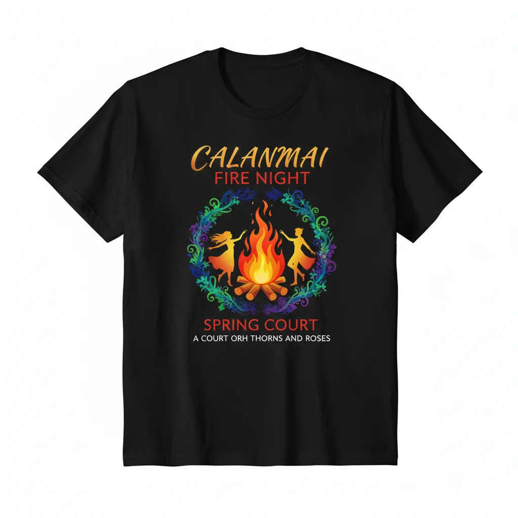 ACOTAR Calanmai Fire Night Spring Court Tamlin & Feyre Essential T-Shirt - A Court of Thorns and Roses Fan Apparel