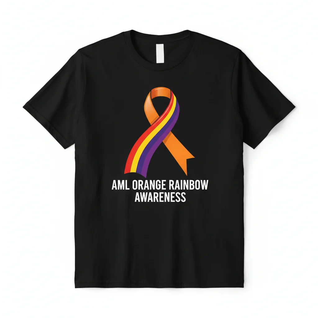 AML Awareness Orange Rainbow Ribbon Essential T-Shirt - Acute Lymphocytic Myeloid Support