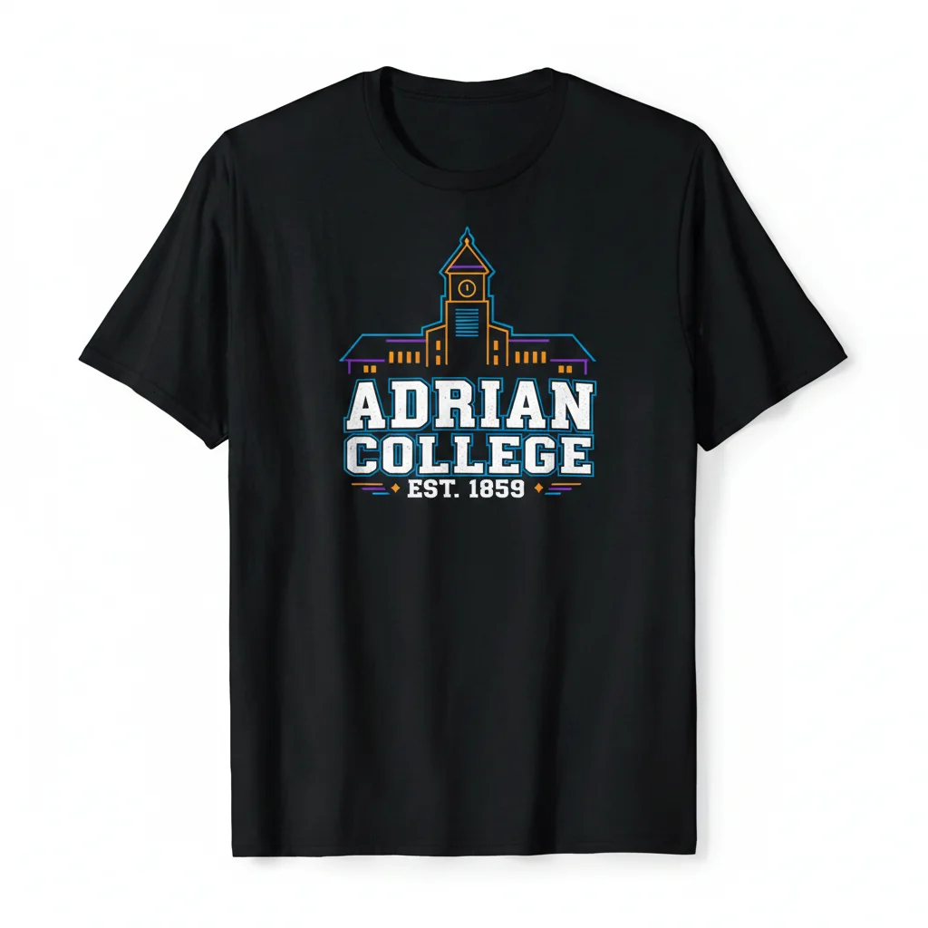 Adrian College Since 1859 Men's Heavyweight T-Shirt - Black, Size S