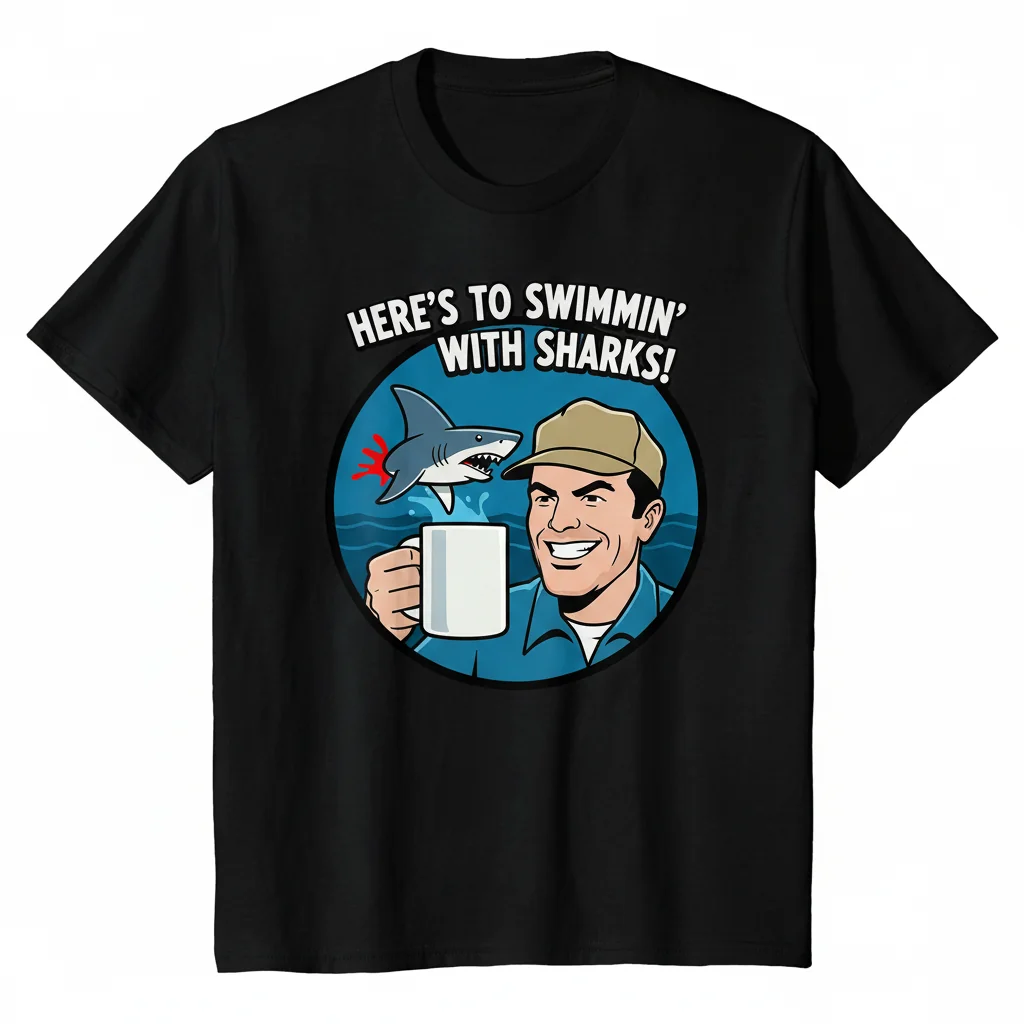 Adrianne Curry Jaws Quint vs Can Meme Captain Tee