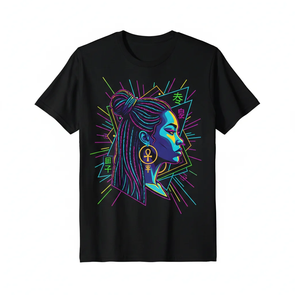 AfroCentric Asian Neon Vibes: The Art of Fusion Essential T-Shirt