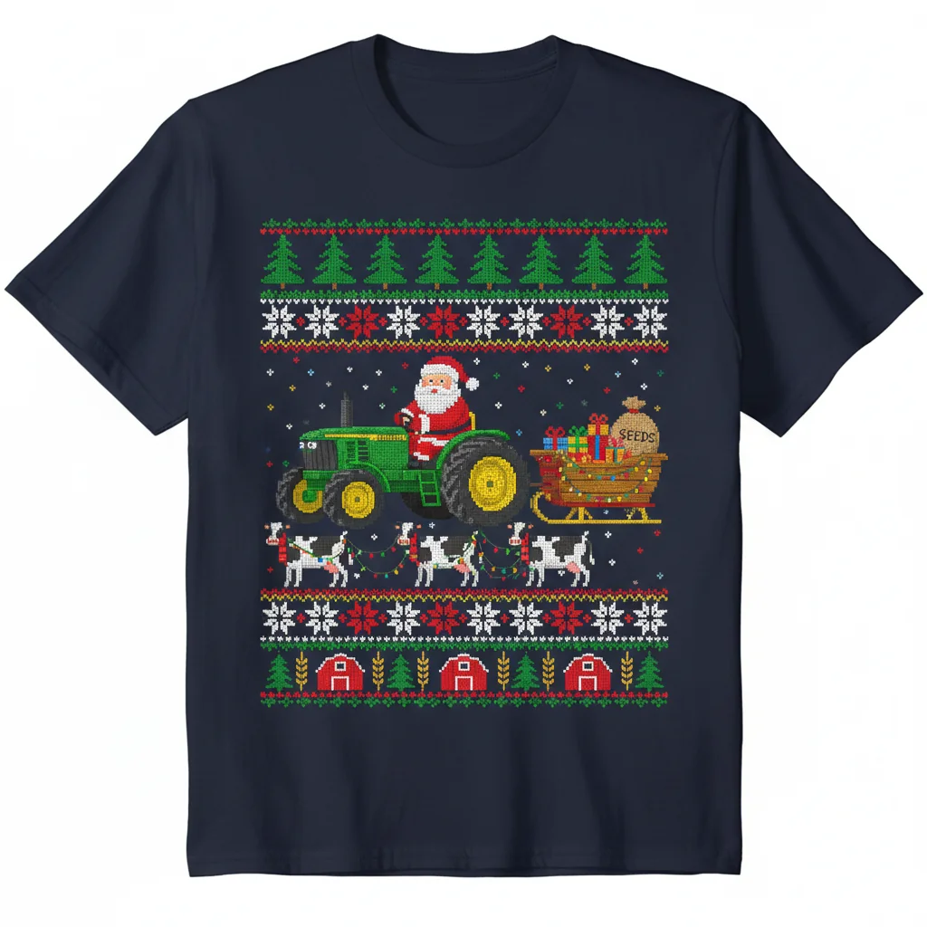 Agricultor Festivo: El Suéter Navideño "Ugly" que Celebra la Tierra y el Corazón del Agricultor