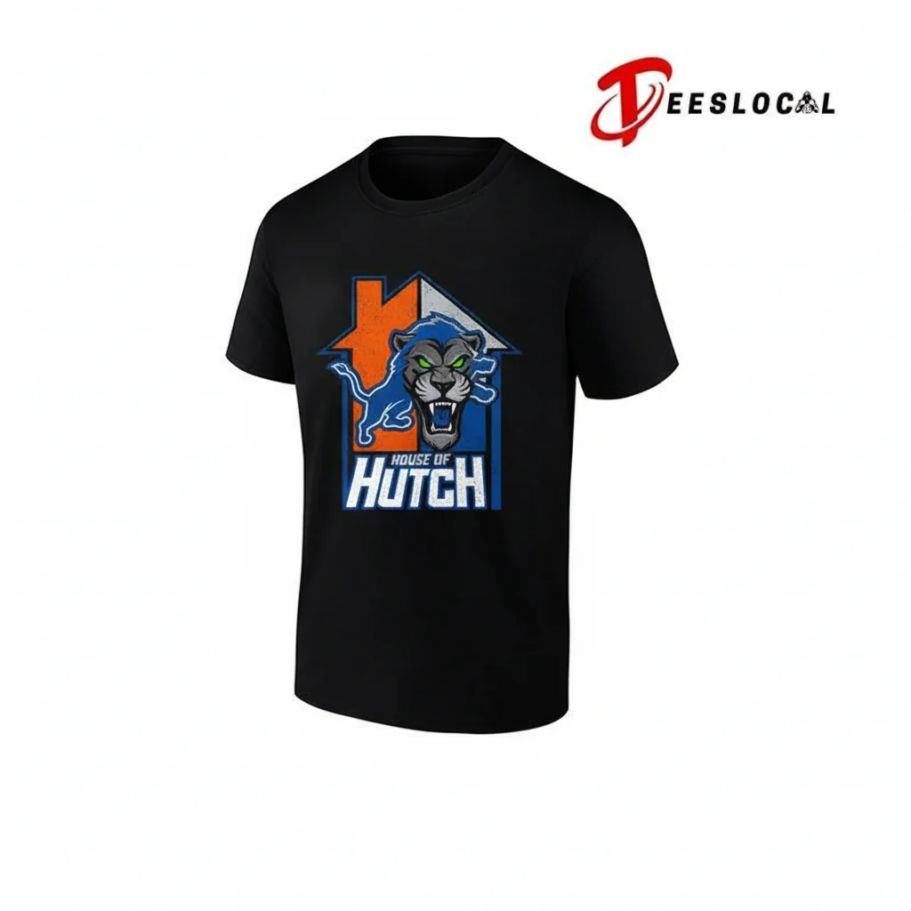 Aidan Hutchinson x Detroit Lions 'House of Hutch' Charcoal Head T-Shirt - Ultra-Durable & Pre-Shrunk