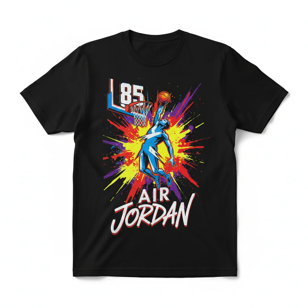 Air Jordan 1985 Slam Dunk T-Shirt - Iconic Retro Basketball Tee