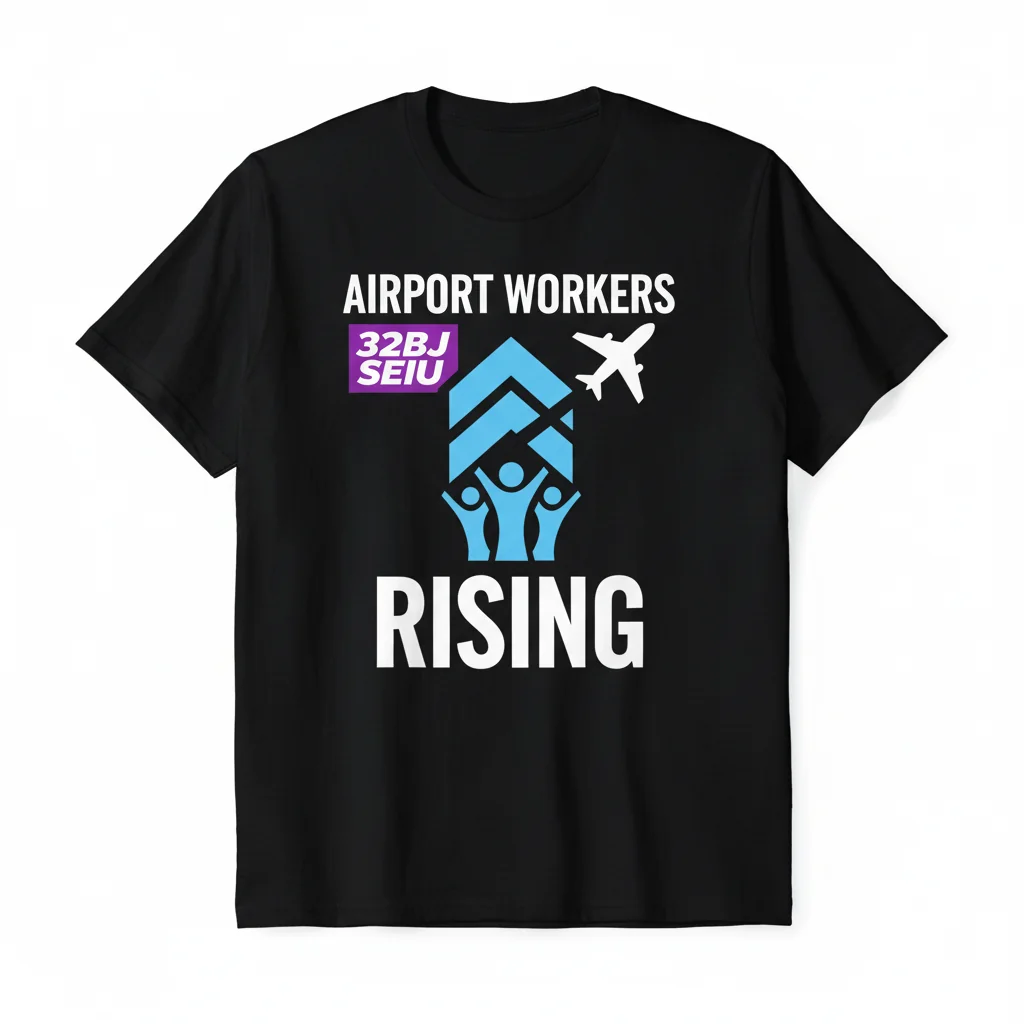 Airport Workers United 32BJ SEIU T-Shirt: Unyielding Support, Lasting Comfort