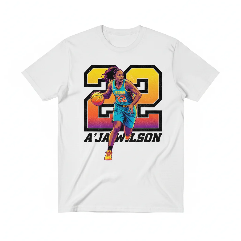 A'ja Wilson "22" Premium Essential T-Shirt (White) – Durable & Fade-Resistant