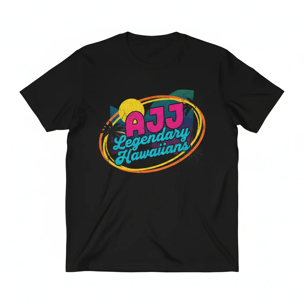 Ajj Band Legendary Hawaiians Brick Vertical S Black T-Shirt