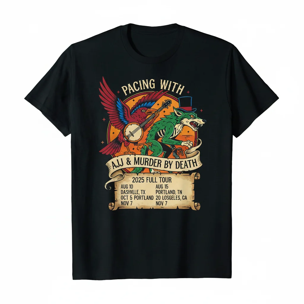 AJJ Band Tour 2025 Pacing With Murder By Death T-Shirt