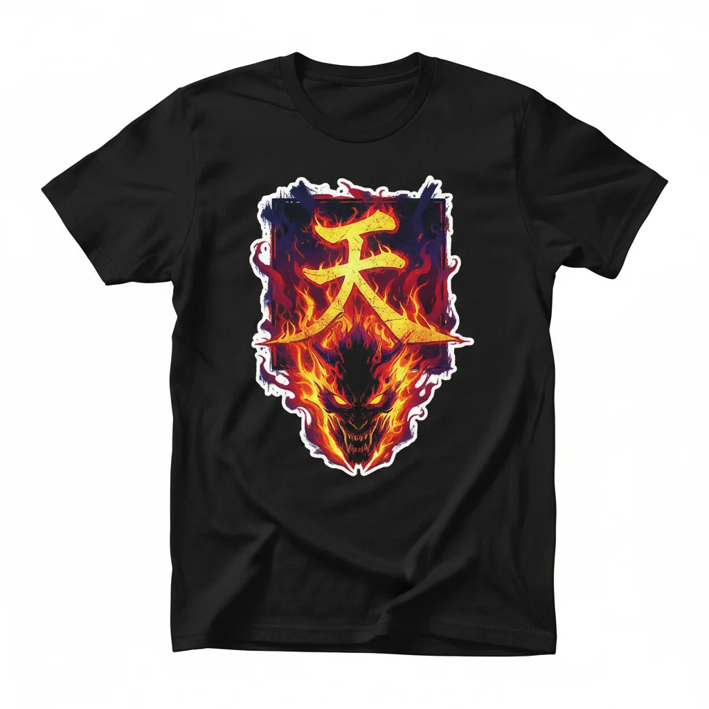 Akuma Flame Raging Demon Super Sticker Street Fighter Essential T-Shirt – Unmatched Durability & Comfort