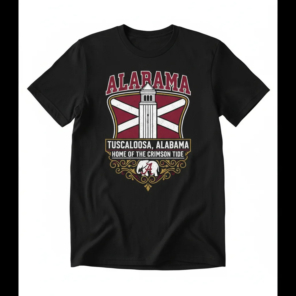 Crimson Tide Big & Tall Campus Scene Core Tuscaloosa Shirt - Durable Comfort