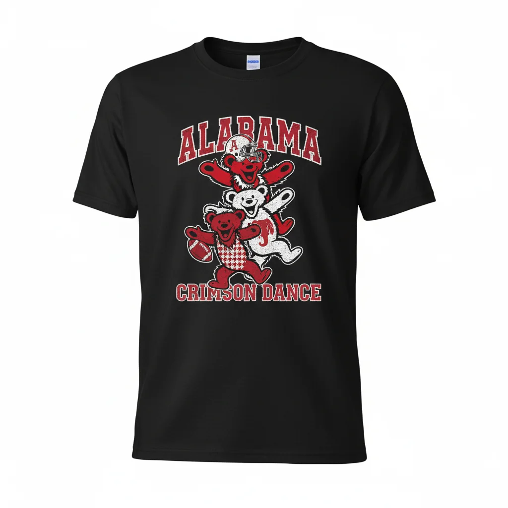 Crimson Tide & Grateful Dead Stacked Bears Ultra-Durable Fan Tee