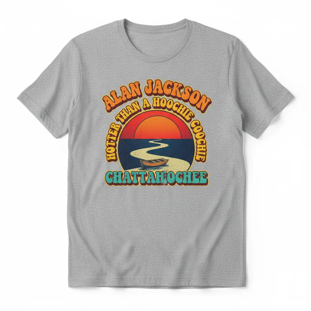 Alan Jackson 'Hotter Than a Hoochie Coochie' Chattahoochee Shirt - Country Music Fan Tee