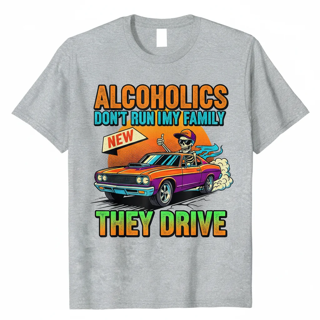 Alcoholics Don’t Run In My Family They Drive – Premium Ultra-Durable Tee