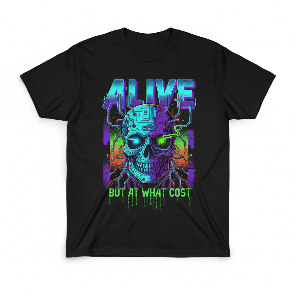 Durable & Comfortable "Alive but at what cost" Essential T-Shirt – Fade-Resistant & Perfect Fit