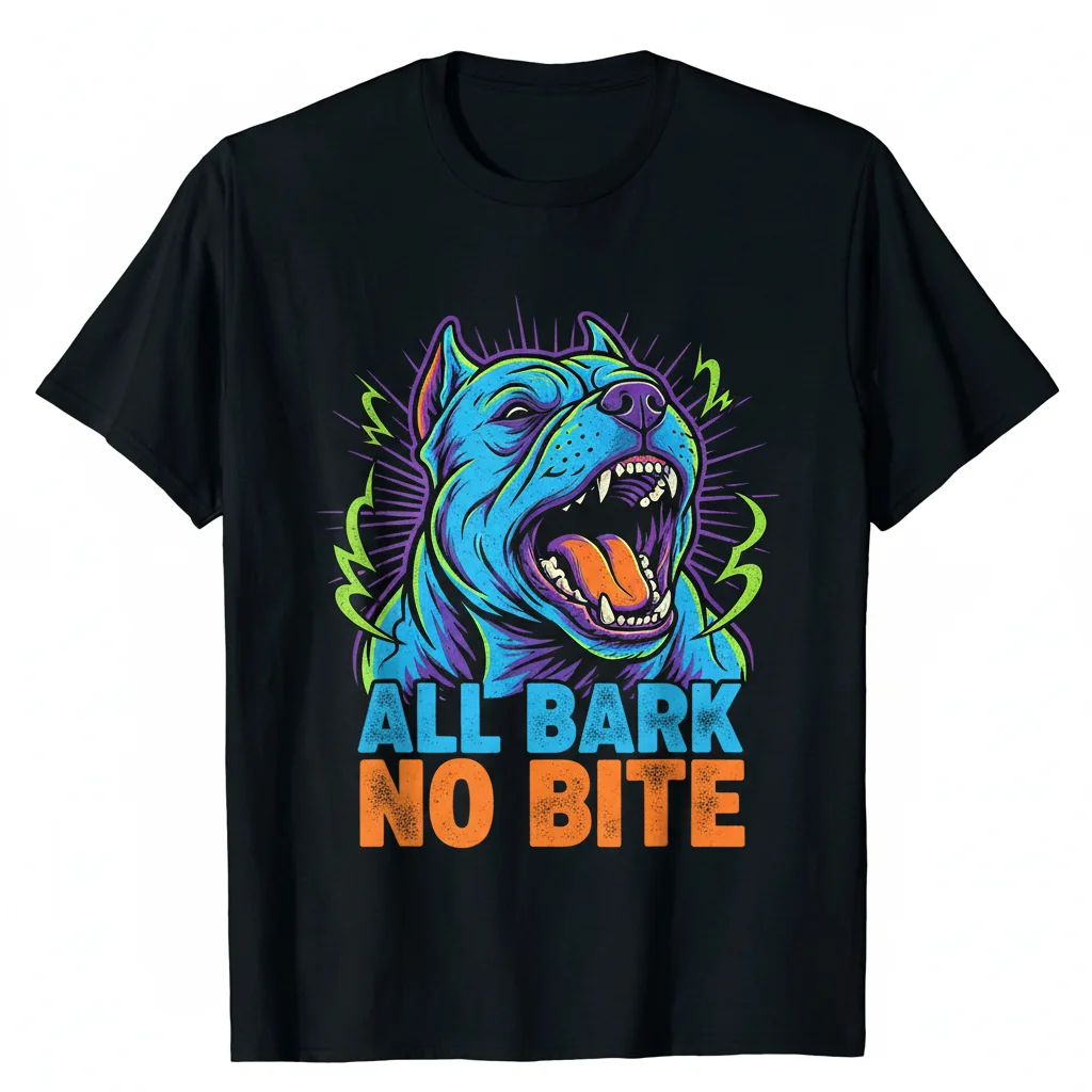All Bark No Bite Mascot T-Shirt - Premium Cotton Graphic Tee