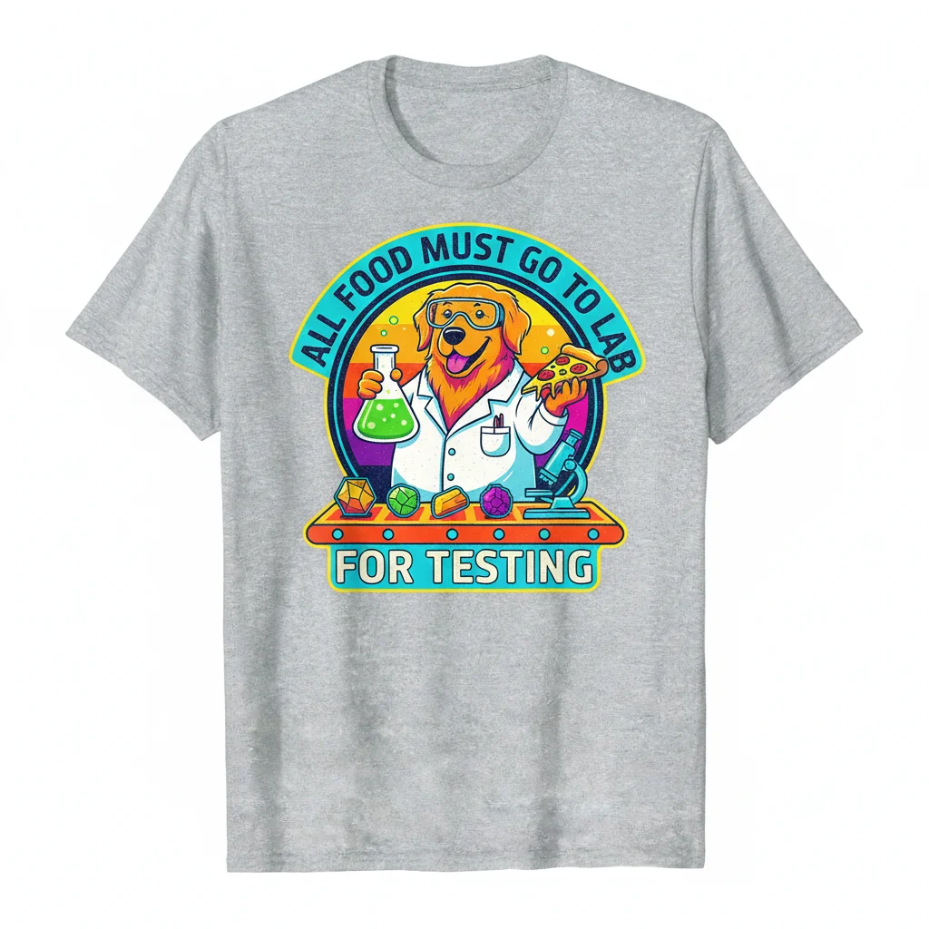 All Food Must Go To Lab For Testing T-Shirt - Essential Science Humor Tee