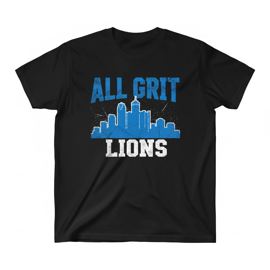 All Grit Detroit Lions Skyline Tee: Unleash Your Roar