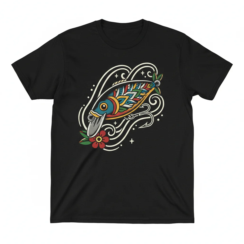 Traditional Tattoo Fish Lure Tee